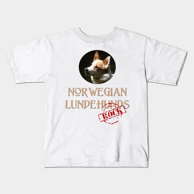 Norwegian Lundehunds Rock! Kids T-Shirt by Naves